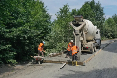 Ordu’da üç ilçeyi birleştiren yolda beton hamlesi