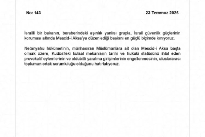 Dışişleri'nden Mescid-i Aksa baskınına tepki