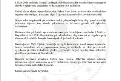 Başakşehir’de okulda bıçaklı saldırıda 8 öğrenciden biri hayatını kaybetti