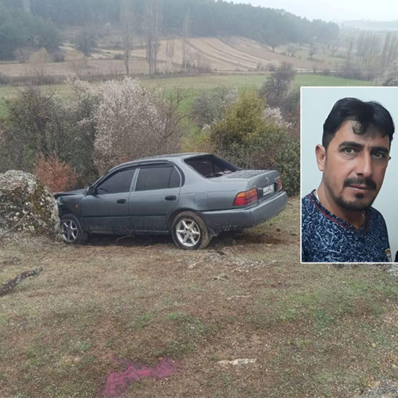 Otomobili şarampole yuvarlanmıştı… Kafatasında mermi çekirdeği!