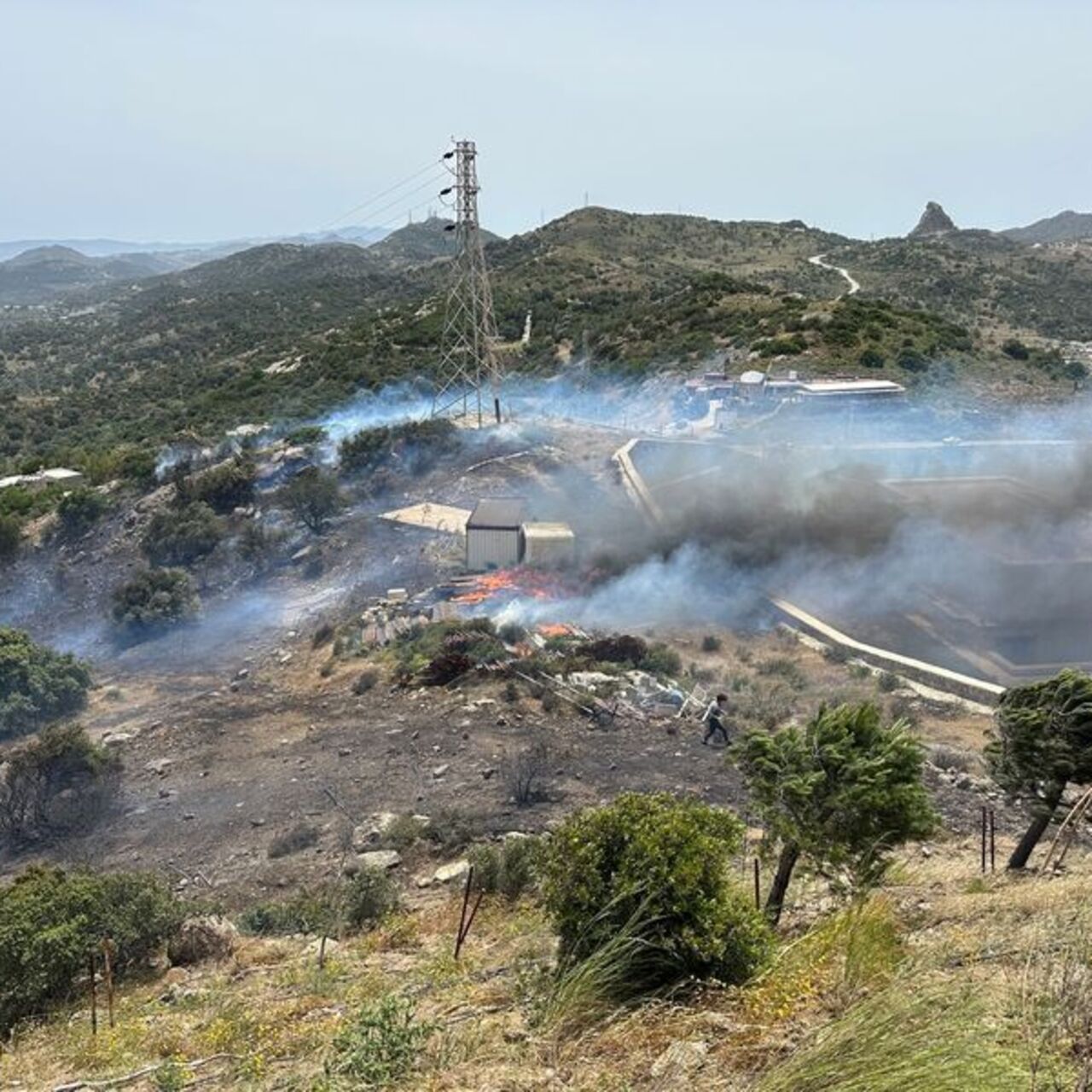 Bodrum’da yerleşim yeri yakınlarında yangın