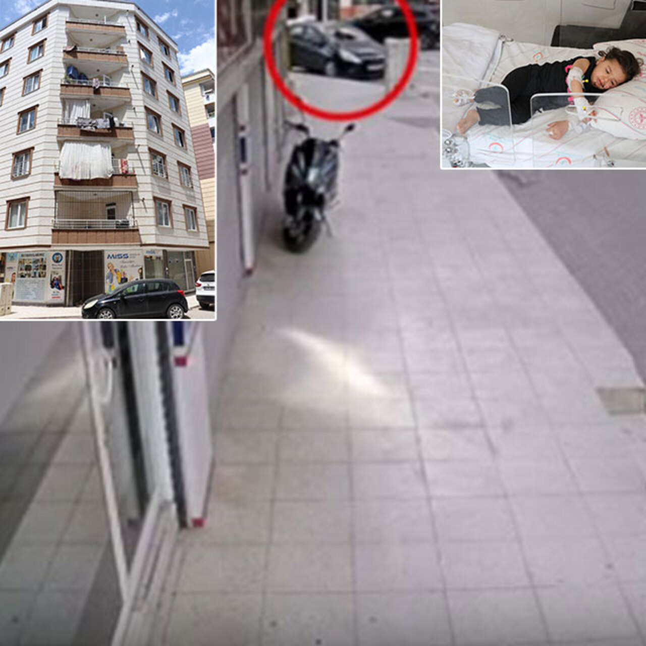 1.5 yaşındaki çocuk 5. kattan otomobilin üzerine düştü! Mucize kamerada!