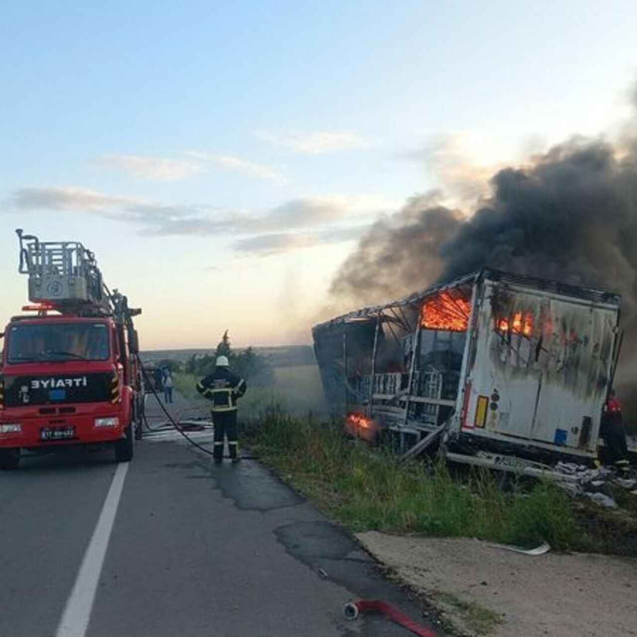 Yanan TIR’ın şoförü alkollü çıktı