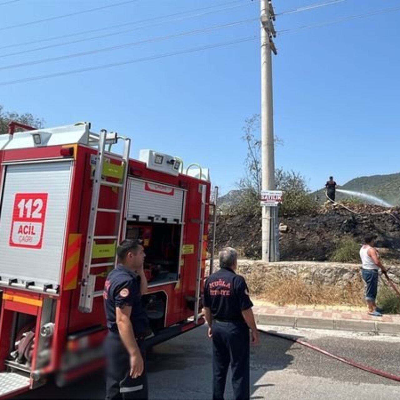 Bodrum’da otluk alan yangını